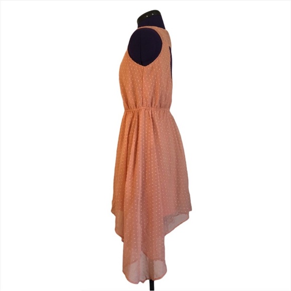 Charlotte Russe Pink Peach Polka Dot Dress - Picture 2 of 13